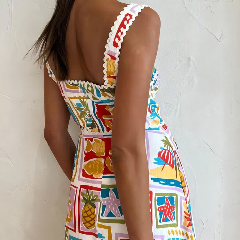 Personalized Graffiti Strap Tube Top Lace Dress Women by Ragazza