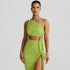 Women Clothing Spring Summer Shoulder Tube Top Backless Hollow Out Cutout Lace Pleated Dress by Ragazza