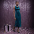 Popular Sleeveless Velvet Evening Dress Ladies Fall Winter Slim Fit Side Slit Sheath Dress by Ragazza