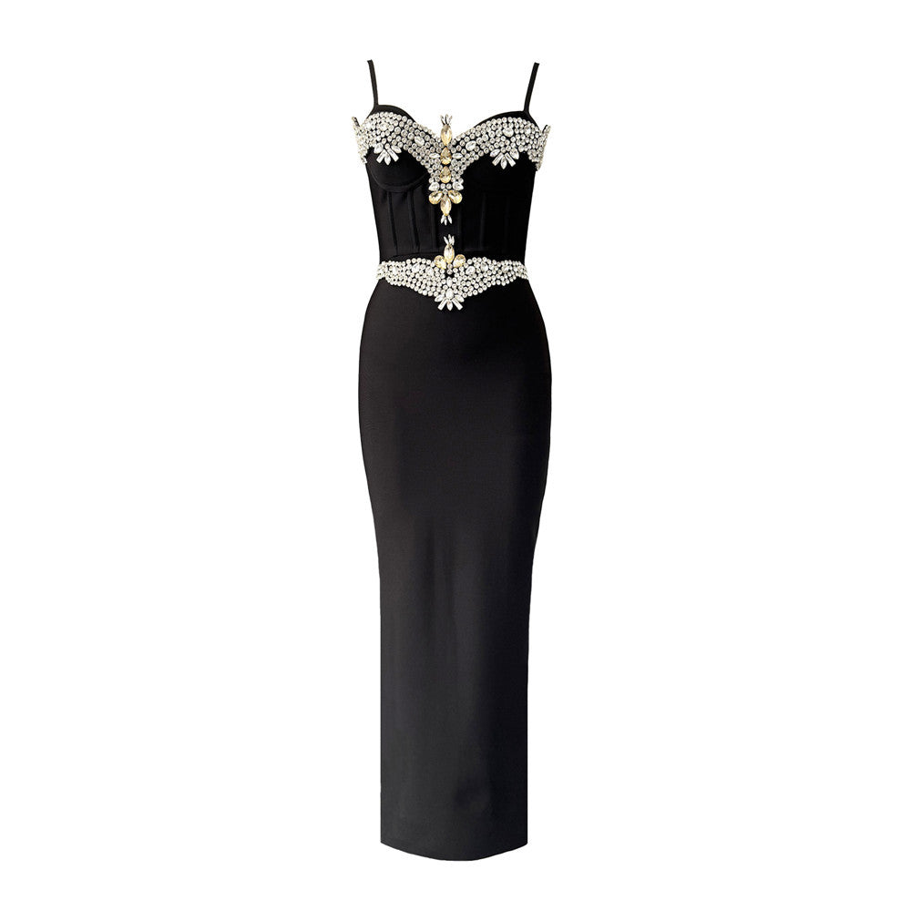 Diamond Strap Bandage Dress Socialite Slim Fit Dress Boning Corset Dress by Ragazza