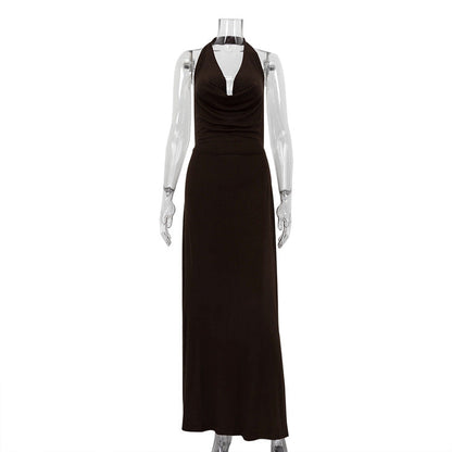 Sexy Halterneck Vest Dress Women Long Backless Party Evening Dress by Ragazza