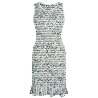 Summer Socialite Internet Celebrity Fashionable Knitted Sleeveless Mixed Color Stripe Dress  DestGlow