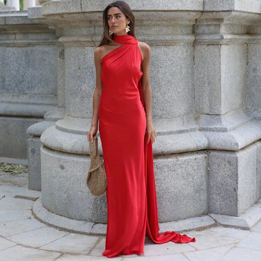 Elegant Women Ribbon Dress Fashionable Sexy Backless Slim Dress by Ragazza