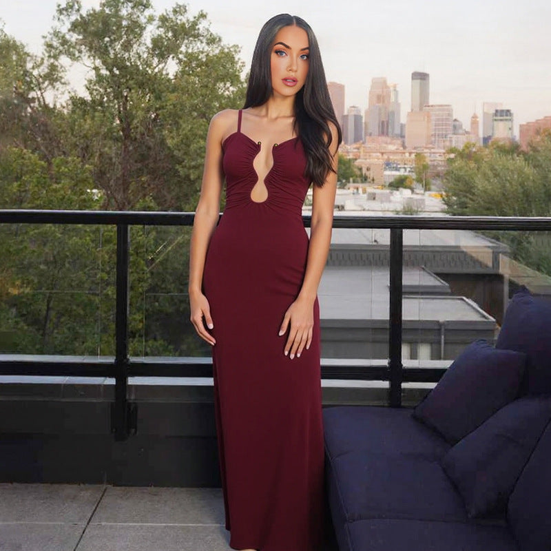 Women Clothing Sexy Cutout Slim Fit Backless Camisole Dress for Women by Ragazza