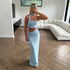 Spring Sexy Tube Top Pleated Slim Fit Sheath Personality Street Dress Long Dress by Ragazza