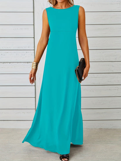 Sexy Sleeveless Dress Solid Color Mid Length Slim Strap Vest Dress by Ragazza