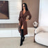 Women Clothing Spring Summer Popular Solid Color Long Sleeve Single Dress by Ragazza