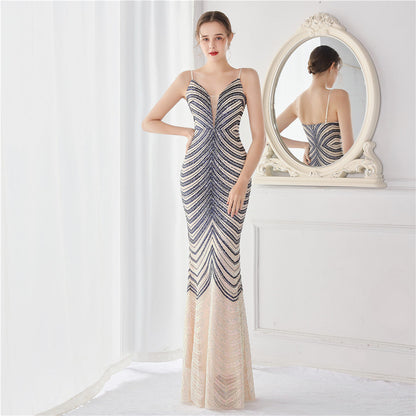 Positioning Floral Dream Socialite Gathering Party Evening Dress Sexy Long Slimming Toast Dress Bride by Ragazza