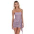 Pleated Embellished Dress Sequined Ribbon Women Sexy Backless Evening Dress Flash Dress by Ragazza