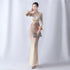 Gradient Bead Drilling Velvet High End Evening Dress by Ragazza