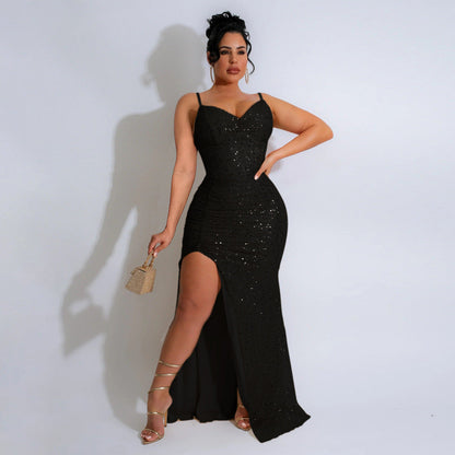 Sequin Sling Dress Host Cocktail Sexy Prom Evening Dress by Ragazza