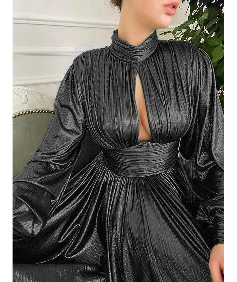 Spring Summer Popular Color Tight Waist Halter Large Swing Sexy Avocado Green Dress Maxi Dress for Women by Ragazza