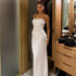 Summer Women Solid Color Graceful Satin Pleated Slim Tube Top Dress by Ragazza