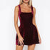 Autumn Winter Women Dress Gold Velvet Drawstring Backless Dress Halloween Sexy Strap Dress Women by Ragazza