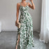 Spring Summer Elegant Twist Print Sling Wide Leg One Piece Long Pants Women Clothing by Ragazza
