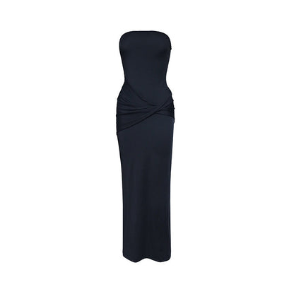 Summer Women Online Red Holiday Sexy Tube Top Niche High Sense Dress by Ragazza