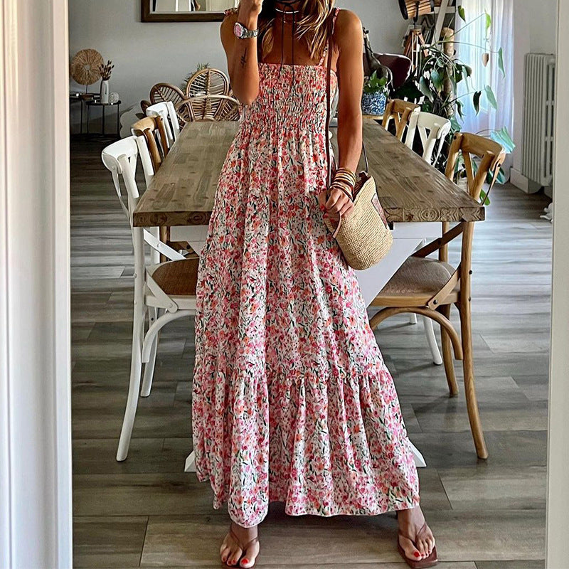 Summer Women Sexy Floral Bohemian Strap Dress by Ragazza