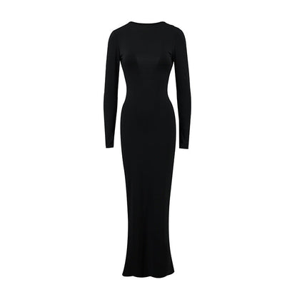 Slim Fit Long Sleeve Backless Sexy Hip Bag Dress by Ragazza