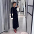 Dehaired Angora Covering Yarn Slimming Patchwork Long Sleeved Knitted Maxi Dress Casual Waist Tight Maxi Dress for Women by Ragazza