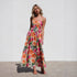 Dress Printed Slim Strap Dress Vacation A Swing Dress for Women by Ragazza