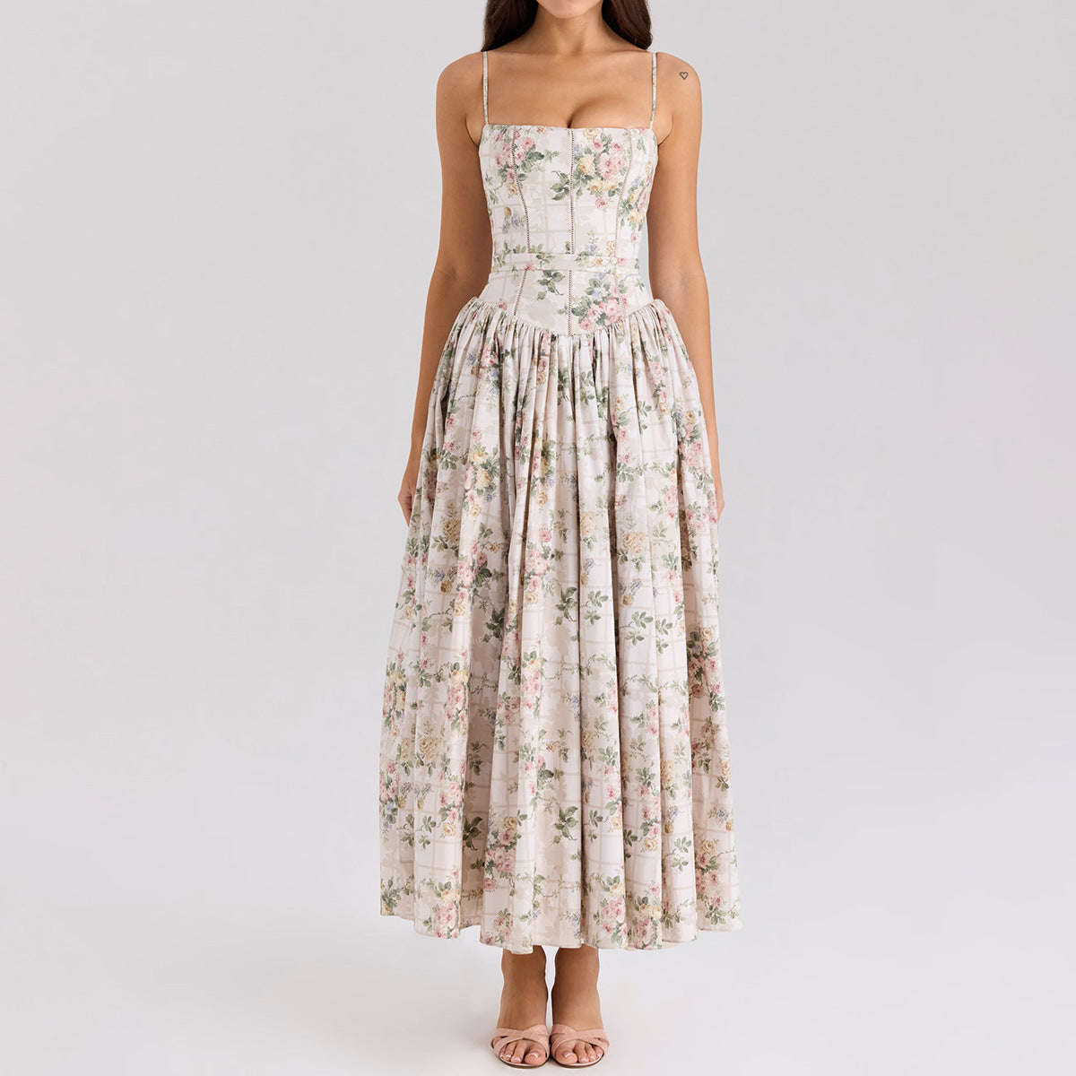 Sexy Printing Slip Dress Summer Slim Fit Backless Maxi Dress Elegant High Sense Summer Beautiful Dress by Ragazza