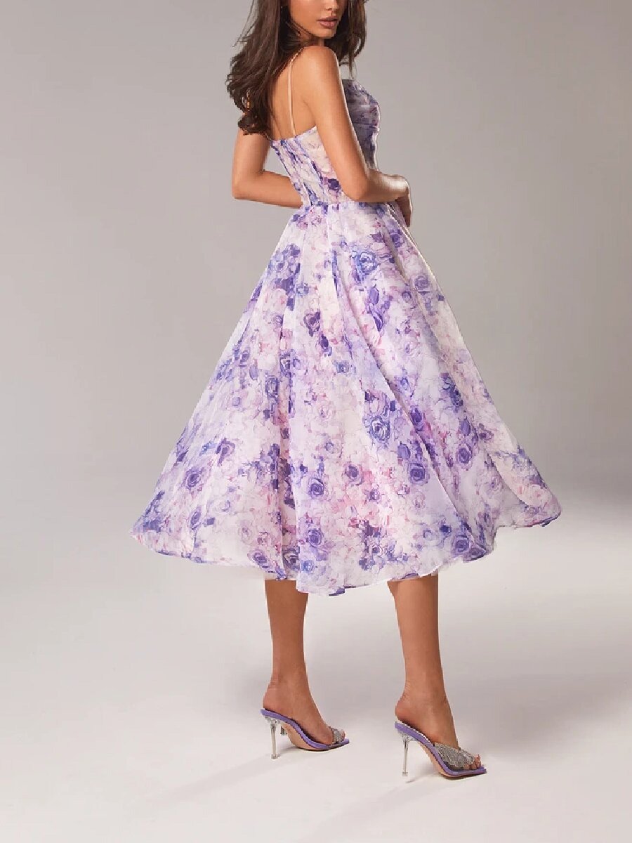 Summer Women Clothing Tube Top Sleeveless Printed Large Swing Dress by Ragazza