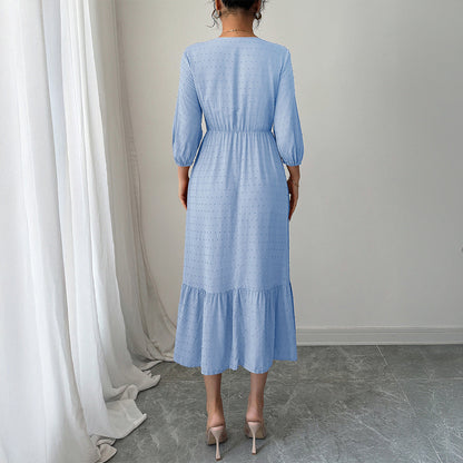 Women Clothing Autumn Casual Holiday All Match Long Dress by Ragazza