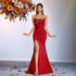 Solid Color Tube Top Sequined Rhinestone Evening Dress Slit Slim Fitting Ladies Cocktail Elegant Dress by Ragazza