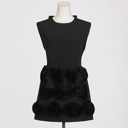 French Elegant Summer High Sense Stitching Floral Backless Design Short Dress Women Summer by Ragazza