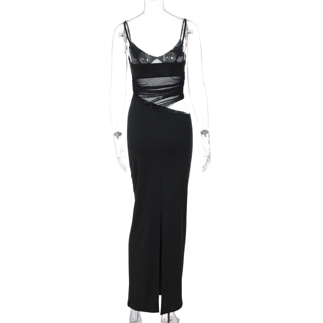 Women Clothing Winter Sexy Patchwork Slit Mesh See through Sling Dress by Ragazza