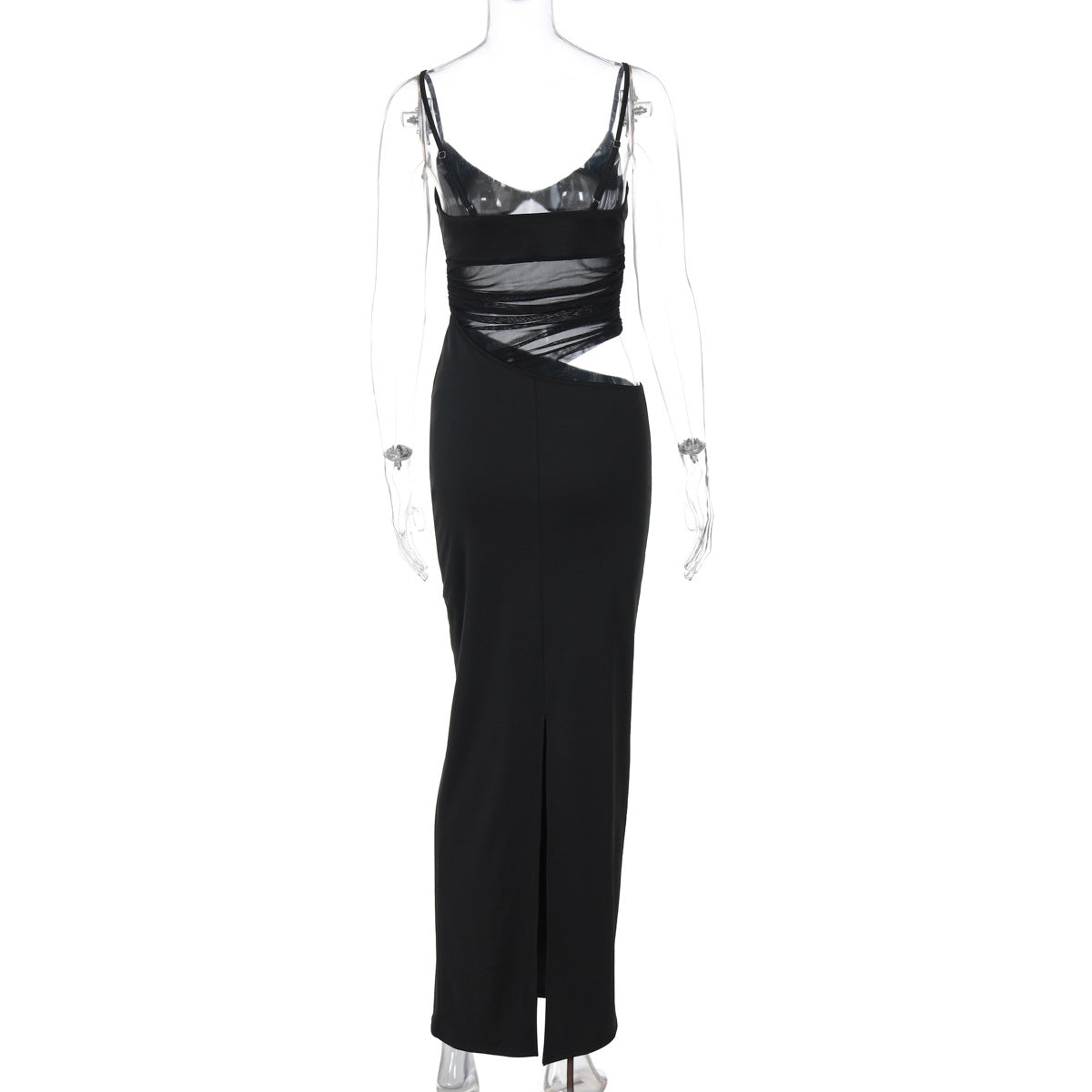 Women Clothing Winter Sexy Patchwork Slit Mesh See through Sling Dress by Ragazza