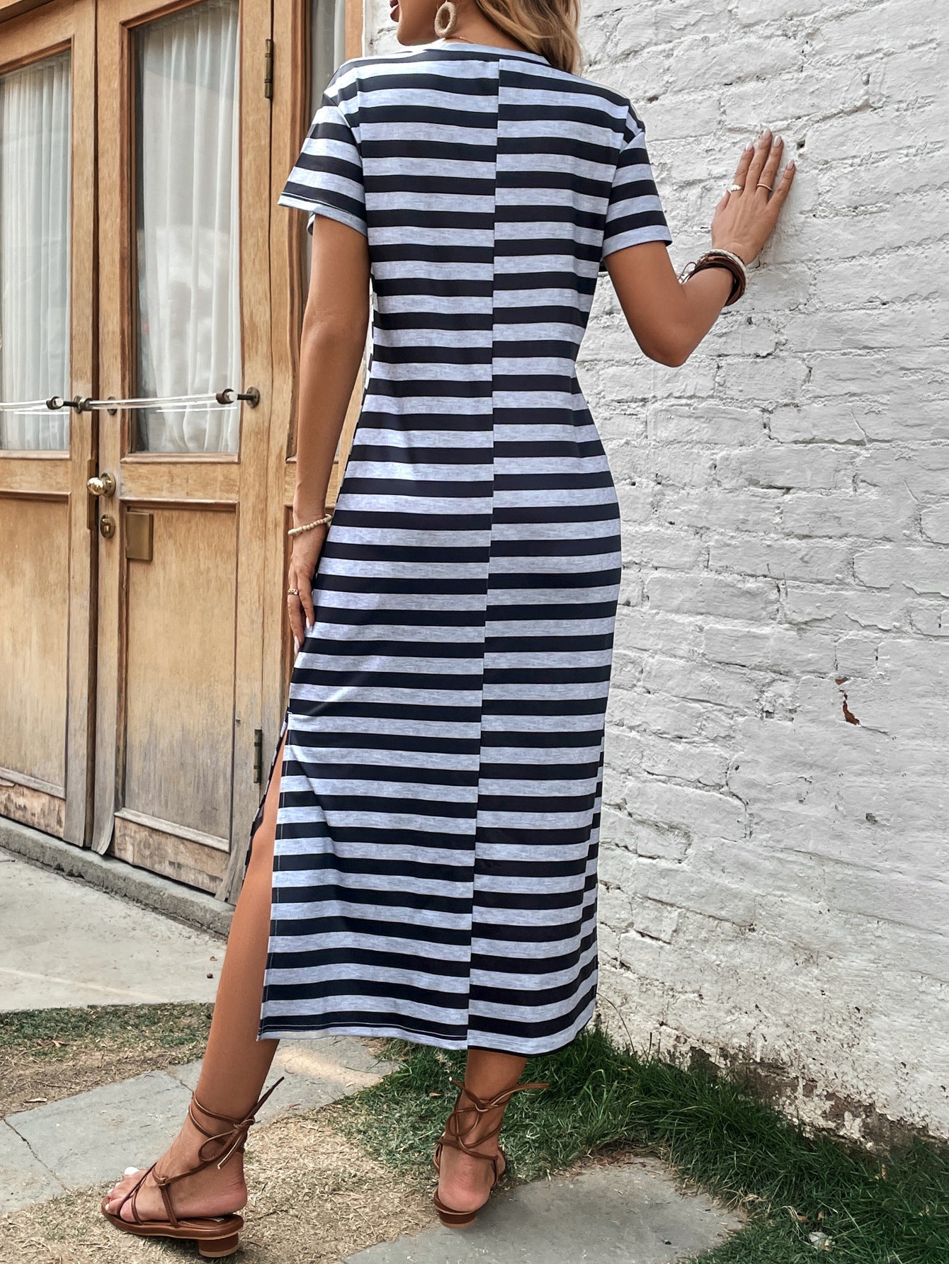 Women Loose Comfortable Striped Casual Dress by Ragazza