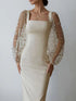 Women Concise Elegant Embroidery Stitching Hip Dress by Ragazza