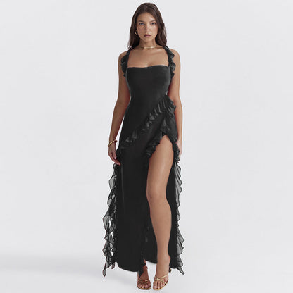 Spring Sexy Slim Fit High Slit Ribbon Sexy Cami Dress for Women by Ragazza