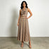 Artistic Retro Contrast Color Striped Dress Sleeveless Halter Collar Fitted High Waist Slimming Dress  DestGlow