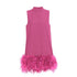 Australian Brand Design Short Autumn Stand Collar Sleeveless Solid Color Stitching Hem Feather Dress by Ragazza
