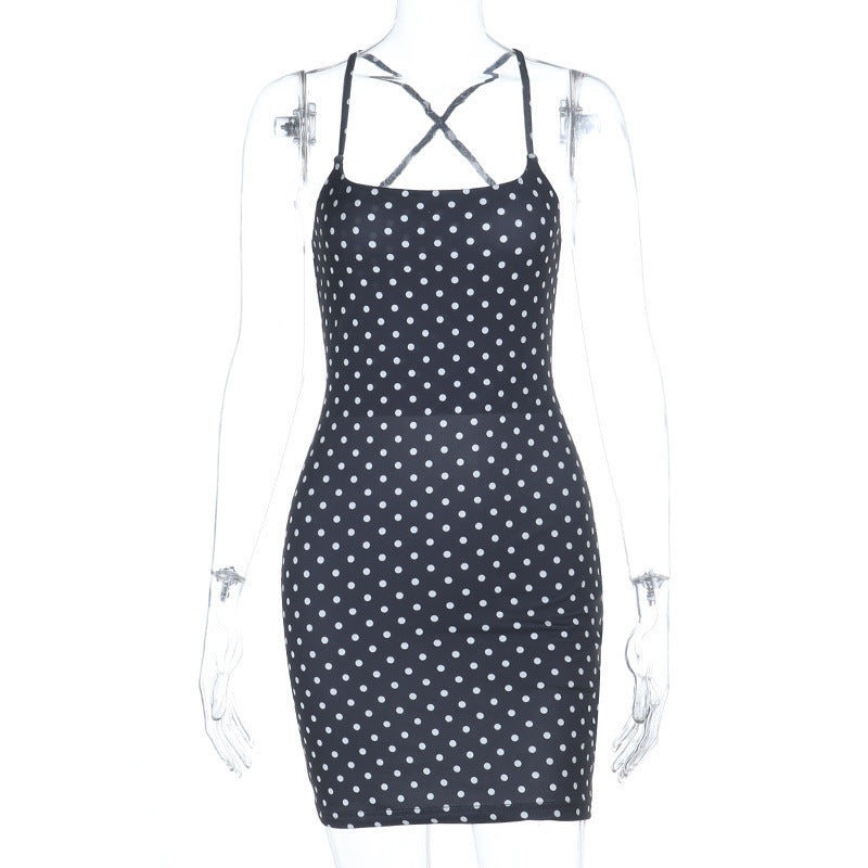 Summer Sexy Slim Fit Polka Dot Backless Dress Women  DestGlow