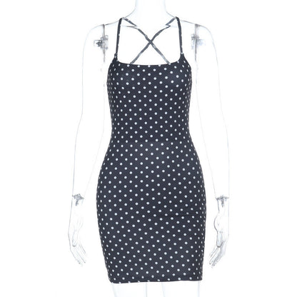 Summer Sexy Slim Fit Polka Dot Backless Dress Women  DestGlow