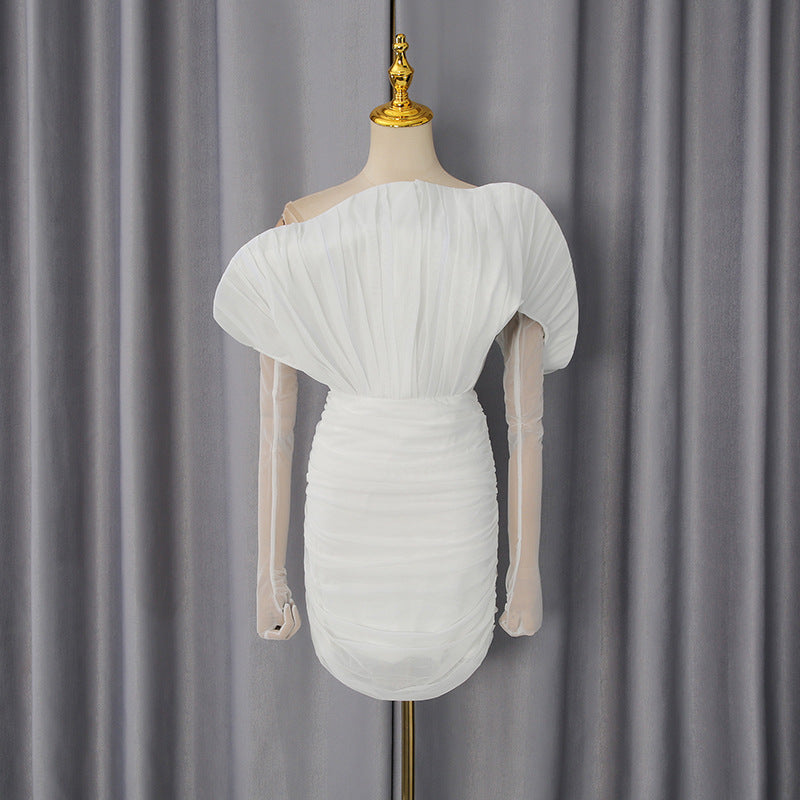 Spring High Grade Retro Sexy off Shoulder Dress Waist Slimming Sheath Elegant Dress Women by Ragazza
