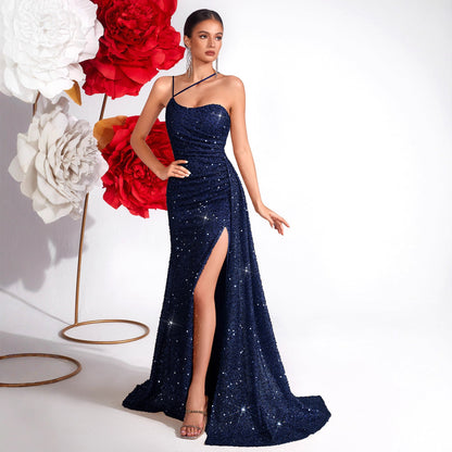 High End Heavy Industry High Grade Elegant Slim Fit Sequined Dress Light Luxury Party Ladies Evening Dress by Ragazza