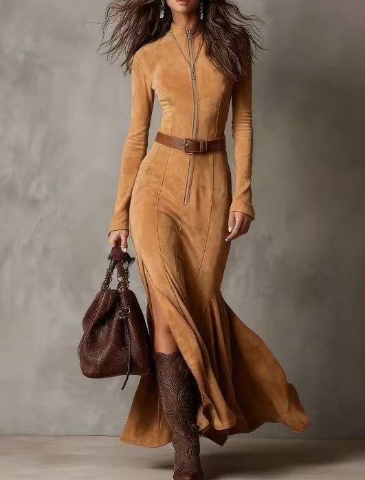 Fall Elegant Graceful Zipper Collared Jumpsuit by Ragazza