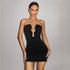 Women Sheath Dress Sexy off the Shoulder Hollow Out Cutout out Pleated Tube Top Sleeveless by Ragazza
