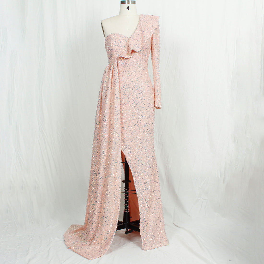 Winter Dress One Shoulder Sequin Bridesmaid Dress Party Maxi Dress Women Clothing by Ragazza