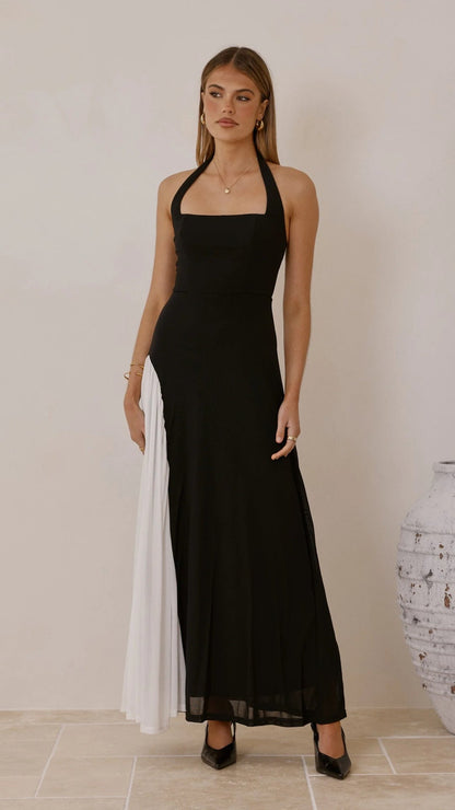 Summer Slim Strap Dress Stitching Halter Dress by Ragazza