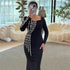 Square Collar Elegant Slim Fit Diamond Embedded Bandage Dress Ladies Party Party Evening Dress by Ragazza