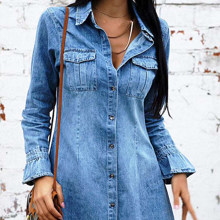 Jacket Women Autumn Winter New Slim Denim Dress Fashion Europe Denim Women Dress Sexy by Ragazza