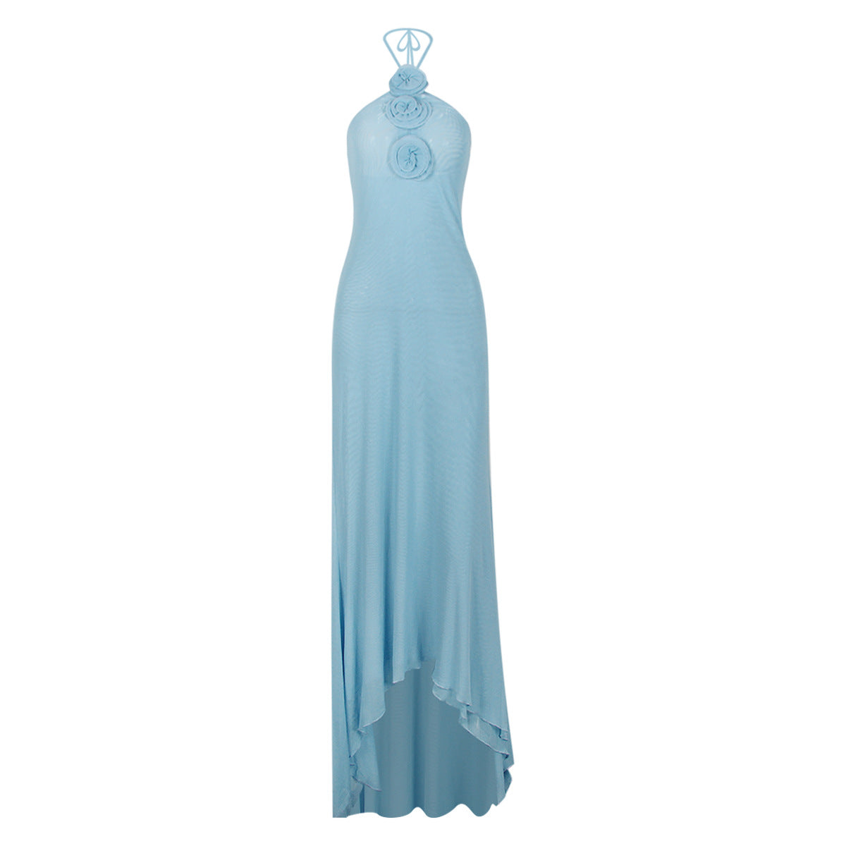 Women Clothing Mesh Halter Floral Backless Dress Mop Evening Dress Halter Dress Sweet Spicy by Ragazza