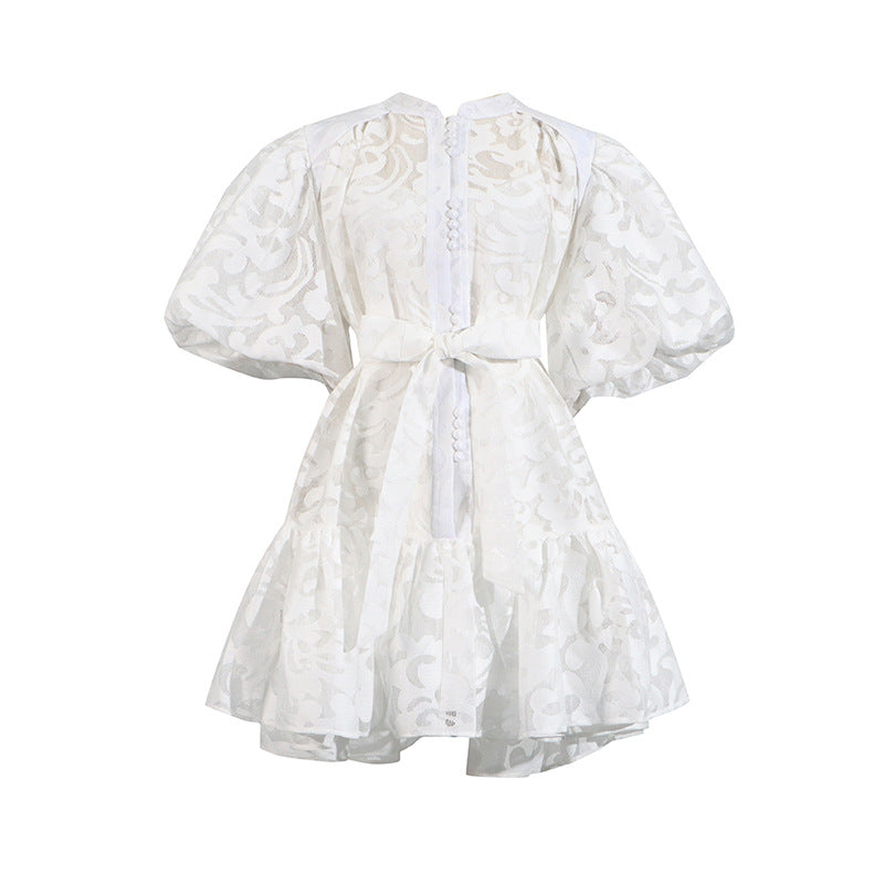 Spring Single Breasted Printed Lace up T shirt Shory Dress Women by Ragazza