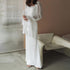 French Square Collar Stitching Mesh Micro Transparent Flared Sleeve Waist Slimming Solid Color Fishtail Dress by Ragazza