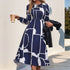 Fall Women Clothing Smocking Long Sleeve Printing Dress by Ragazza
